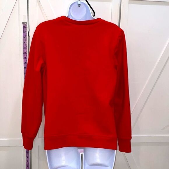 Gap Red Graphic Sweatshirt With Pink Logo Across The Front Size Small - Picture 5 of 10